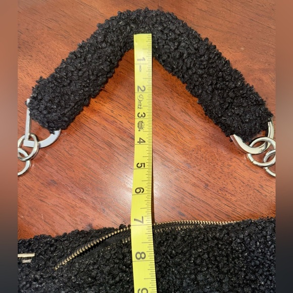 Topshop Women’s Florence Black Teddy Shoulder Bag with Silver Hardware - Picture 8 of 8